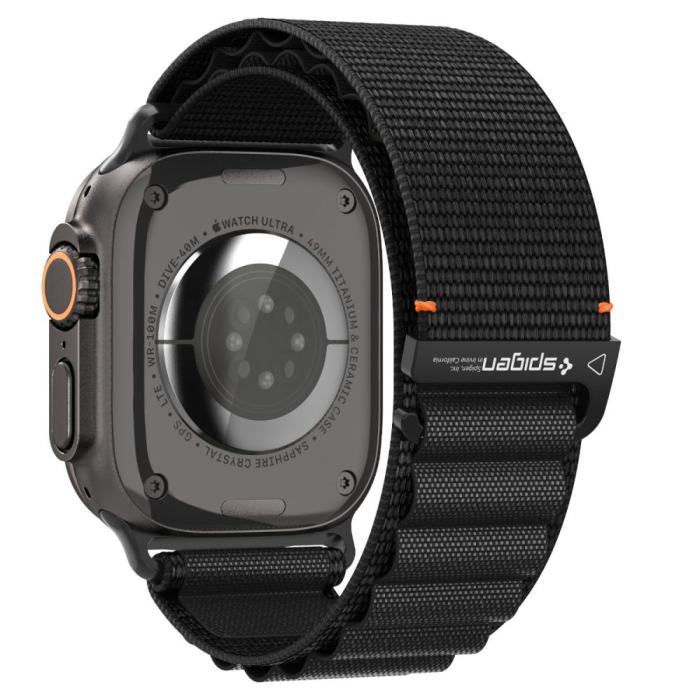 Bild 2, Spigen Spigen Apple Watch 42/44/45/46/49 mm Armband Svart - Teknikhallen.se