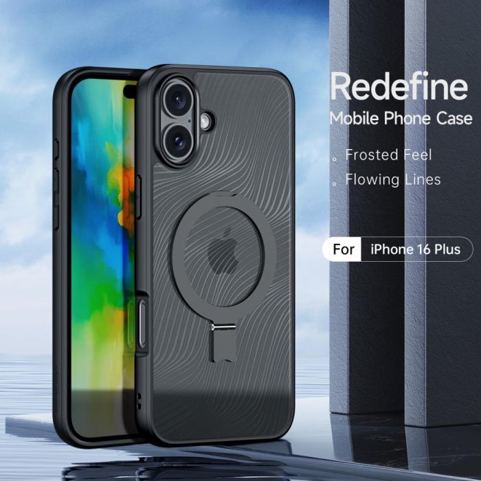 Bild 3, DUX DUCIS DUX DUCIS iPhone 16 Skal Kickstand Aimo Series Svart - Teknikhallen.se