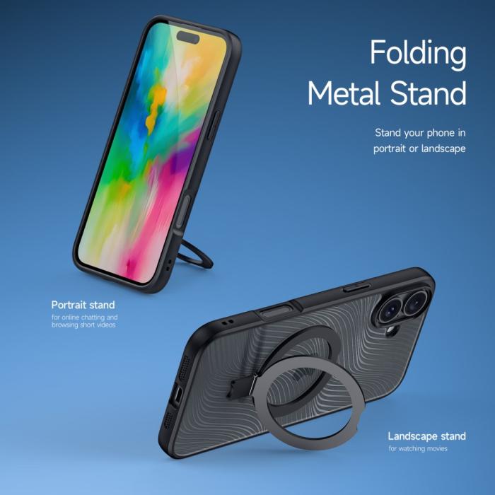 Bild 4, DUX DUCIS DUX DUCIS iPhone 16 Skal Kickstand Aimo Series Svart - Teknikhallen.se
