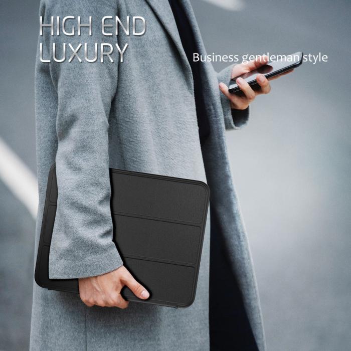 Bild 5,  iPad Pro 12.9 Fodral Läder Tri-Fold Pennhållare Svart - Teknikhallen.se