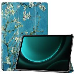  Galaxy Tab S9 FE Plus Fodral Tri-Fold Läder Peach Blossom - Teknikhallen.se