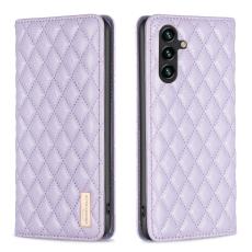 BINFEN BINFEN Galaxy A35 5G Fodral Flip Diamond L&auml;der Lila - Teknikhallen.se