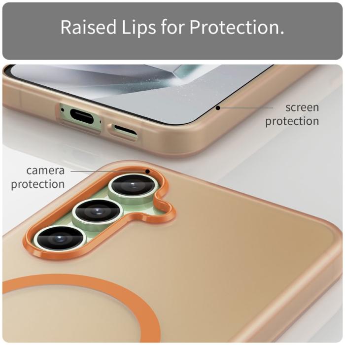 Bild 6,  Samsung Galaxy S24 FE Skal MagSafe Slim Matt Orange - Teknikhallen.se