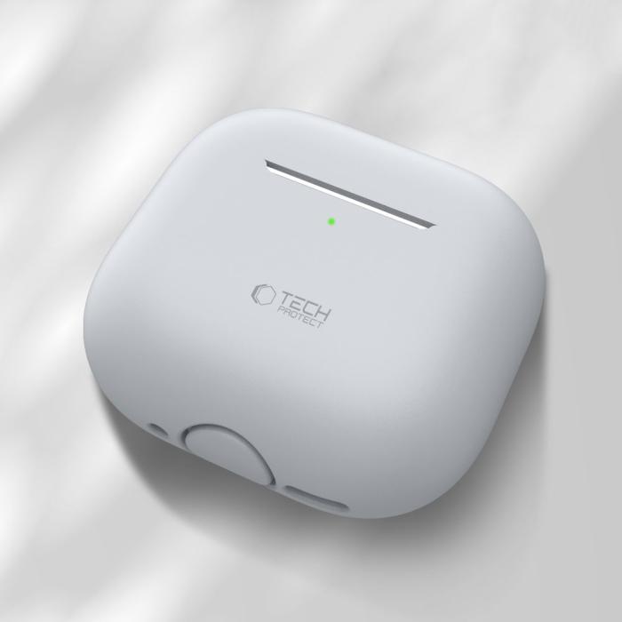 Bild 2, Tech-Protect Tech-Protect AirPods 4 Skal Silikon Crayon Grey - Teknikhallen.se