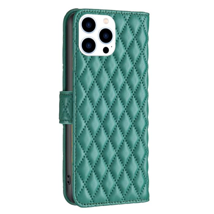 Bild 5,  iPhone 16 Pro Fodral Diamond Läder Grön - Teknikhallen.se