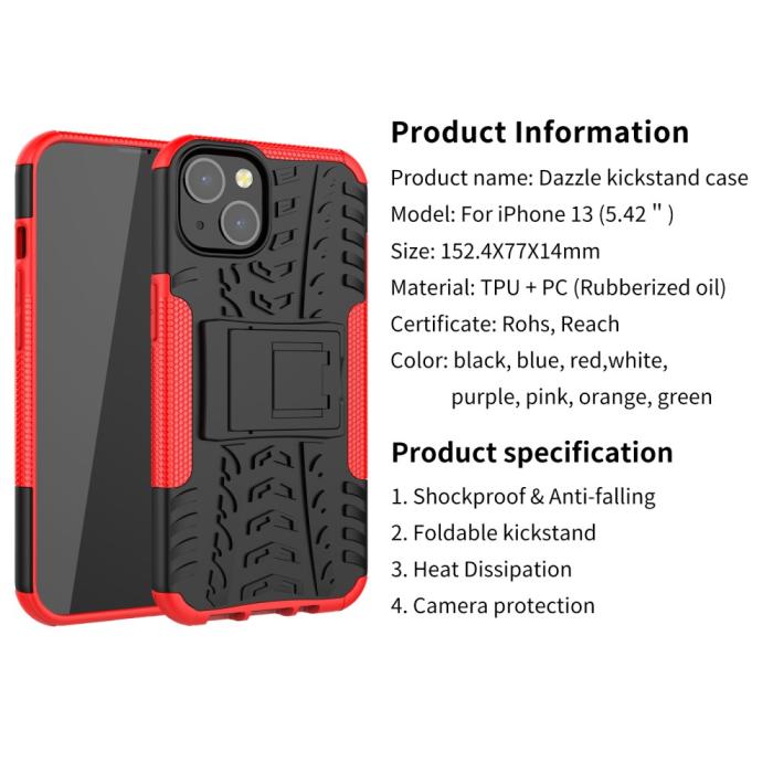 Bild 4,  iPhone 13 Skal Ultimata Stöttåligt med Stöd Orange - Teknikhallen.se