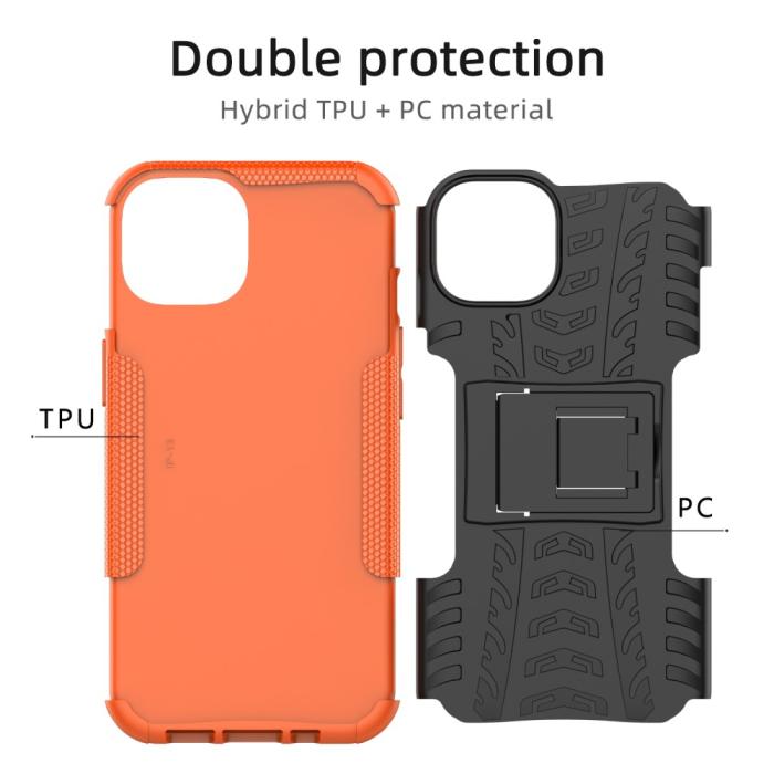 Bild 6,  iPhone 13 Skal Ultimata Stöttåligt med Stöd Orange - Teknikhallen.se