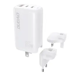 DUDAO Dudao 65W GaN 3in1 Reseadapter Laddare PD QC Vit - Teknikhallen.se