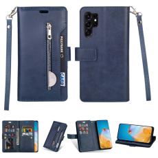  Galaxy S24 Ultra Fodral Flerfack Multifunktionell Bl&aring; - Teknikhallen.se