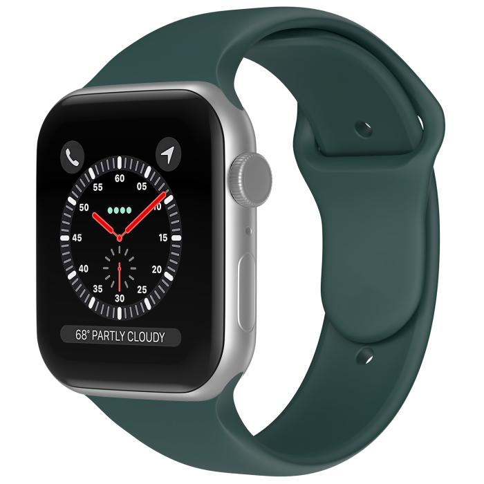 Bild 2, ColorPop Apple Watch 42/44/45/46/49 mm Silikon Armband (M/L) Mörk Grön - Teknikhallen.se