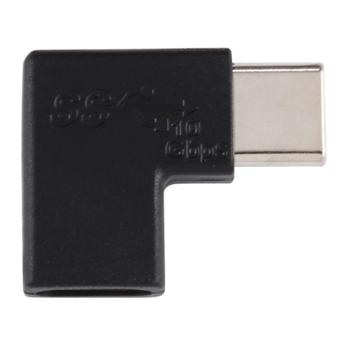 Bild 3,  USB-C Hona - USB-C Hane Adapter 90 Grader Svart - Teknikhallen.se