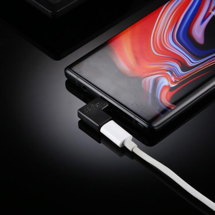 Bild 4,  USB-C Hona - USB-C Hane Adapter 90 Grader Svart - Teknikhallen.se