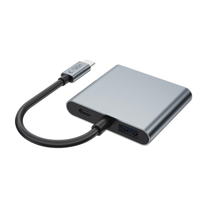Bild 3, Tech-Protect Tech-Protect 4in1 USB-C Adapter USB-C / USB-A / HDMI / Space Grey - Teknikhallen.se