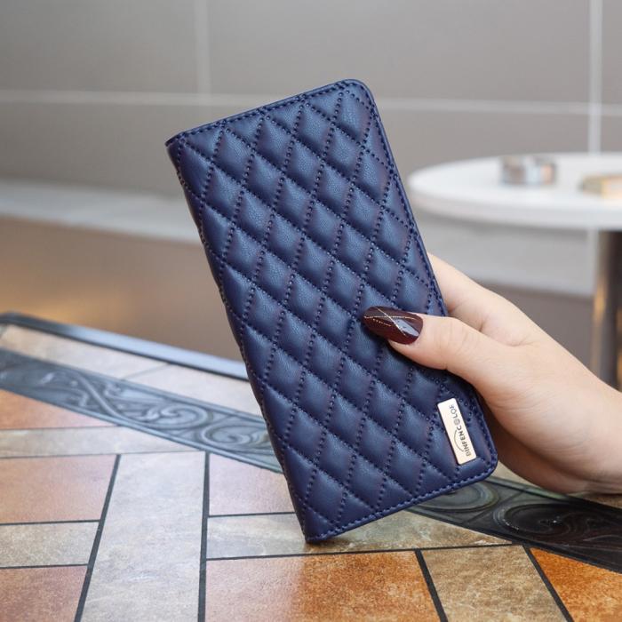 Bild 5,  iPhone 16 Plus Fodral Diamond Flip Läder Mörk Blå - Teknikhallen.se