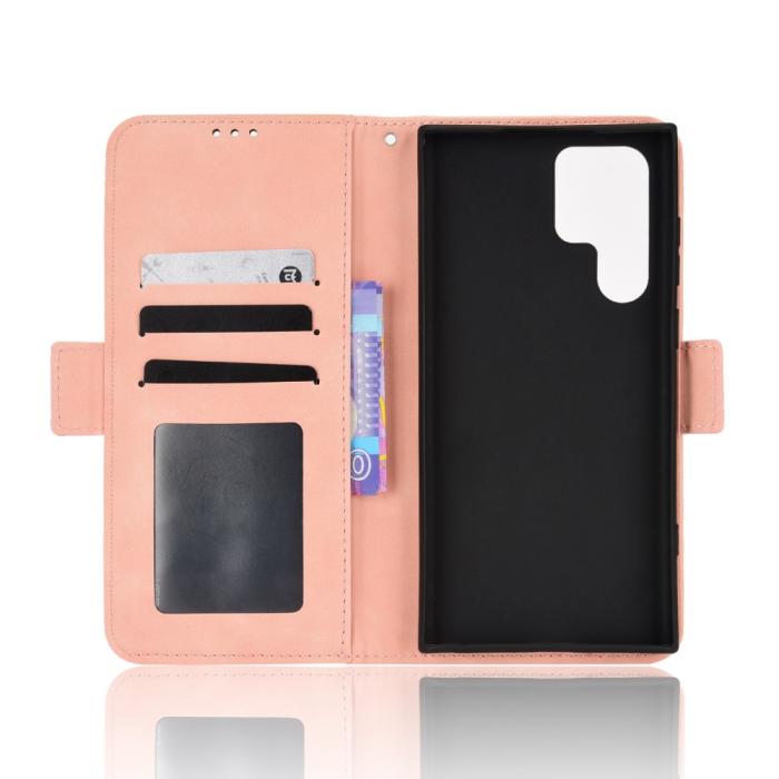 Bild 6,  Samsung Galaxy S22 Ultra Fodral Avtagbart Kortfodral Ljus Rosa - Teknikhallen.se