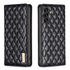 BINFEN BINFEN Galaxy A35 5G Fodral Flip Diamond L&auml;der Svart - Teknikhallen.se