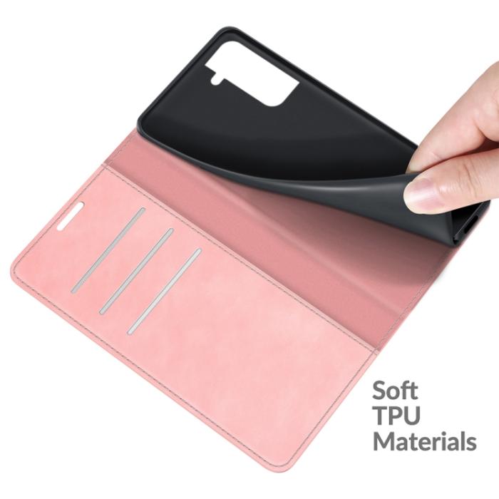 Bild 6,  Samsung Galaxy S22 Fodral Retro Skin Touch Rosa - Teknikhallen.se