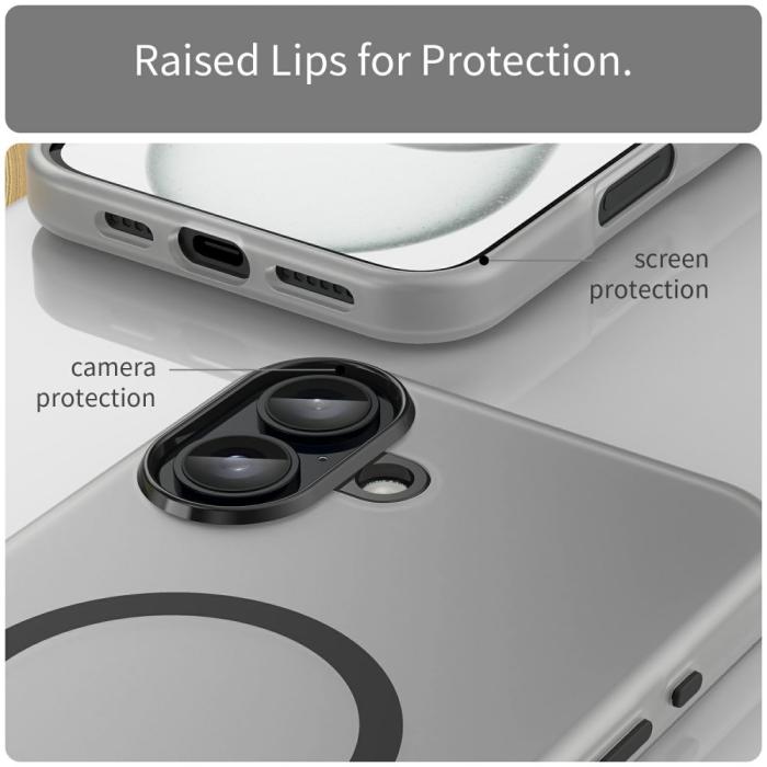 Bild 6,  iPhone 16 Plus Skal MagSafe Slim Matt Svart - Teknikhallen.se