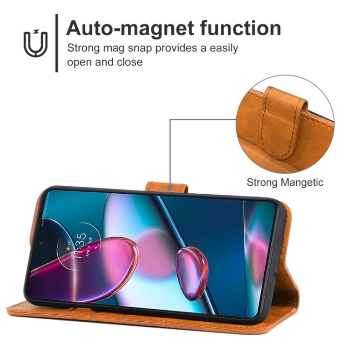 Bild 4,  Motorola Edge 30 Pro Fodral Läder Brun - Teknikhallen.se