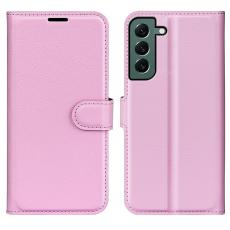  Samsung Galaxy S23 Plus Fodral Litchi L&auml;der Ljus Rosa - Teknikhallen.se