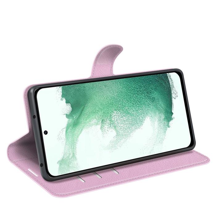 Bild 3,  Samsung Galaxy S23 Plus Fodral Litchi Läder Ljus Rosa - Teknikhallen.se