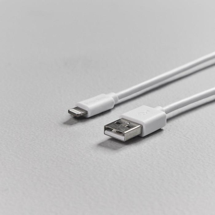 Bild 5, Smartline Smartline 1m Lightning MFi Laddningskabel Vit - Teknikhallen.se