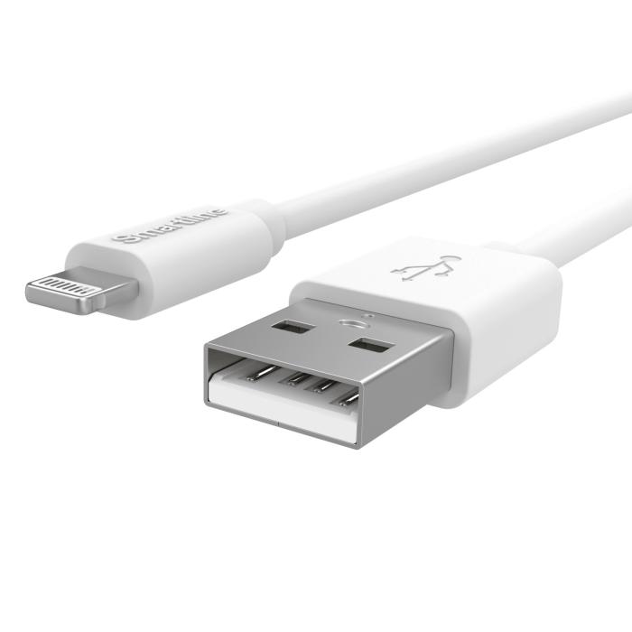 Bild 2, Smartline Smartline 2m Lightning MFi Laddningskabel Vit - Teknikhallen.se