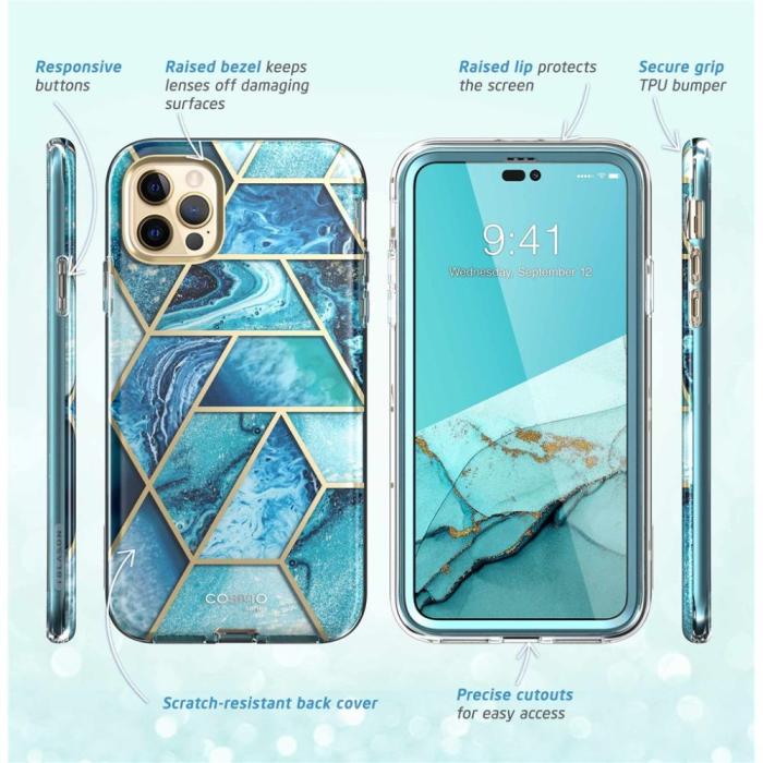 Bild 6, Supcase Supcase iPhone 14 Pro Max Skal Cosmo Ocean Blue - Teknikhallen.se
