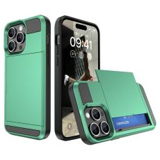  iPhone 15 Plus Skal Hybrid Armor Med Kortfack Mintgr&ouml;n - Teknikhallen.se