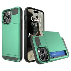  iPhone 15 Plus Skal Hybrid Armor Med Kortfack Mintgr&ouml;n - Teknikhallen.se