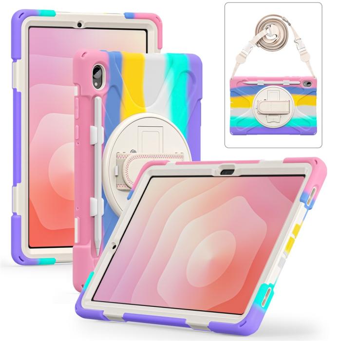 Bild 4,  Samsung Galaxy Tab S11 Skal Shockproof Hybrid Kickstand Rainbow - Teknikhallen.se