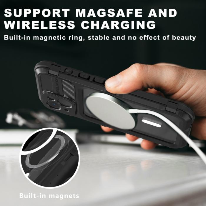 Bild 2, ShellBox ShellBox iPhone 14 MagSafe IP68 Aluminium Vattentät Skal Svart - Teknikhallen.se
