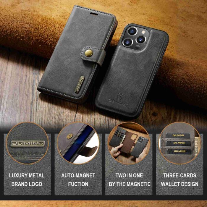 Bild 4, DG.MING DG.MING iPhone 15 Pro 2in1 Magnet Fodral / Skal Grå - Teknikhallen.se