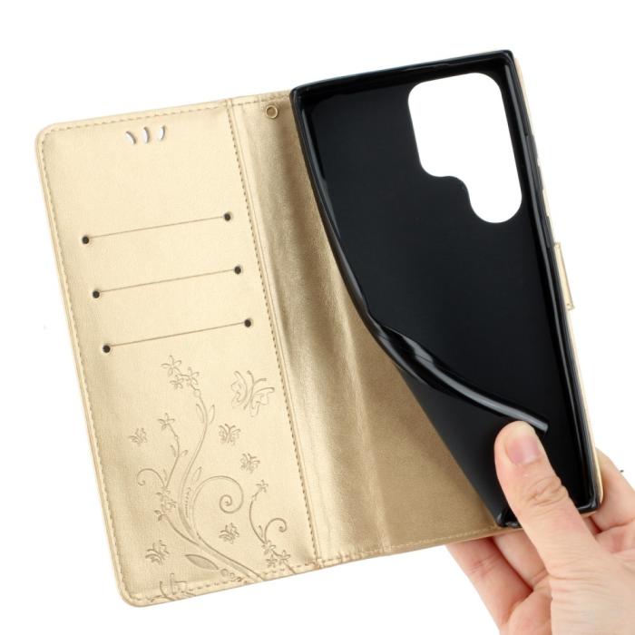 Bild 3,  Samsung Galaxy S23 Ultra Fodral Med Tryck Guld - Teknikhallen.se
