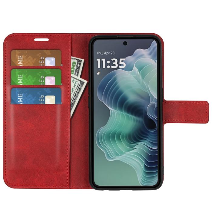 Bild 2,  Motorola Moto G35 5G Fodral Läder Röd - Teknikhallen.se