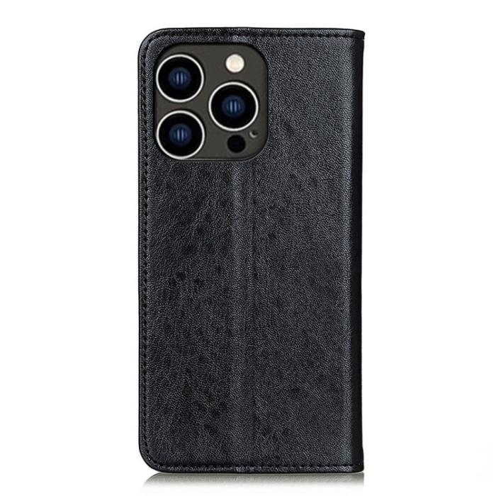 Bild 3,  iPhone 15 Pro Fodral Flip Crazy Horse Svart - Teknikhallen.se