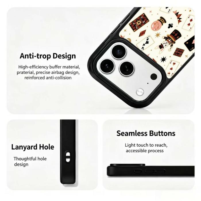 Bild 3,  iPhone 18 Pro / 17 Pro Skal MagSafe UV-Mönster Poker - Teknikhallen.se