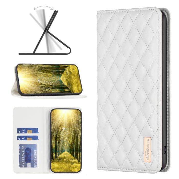 Bild 6,  iPhone 16 Plus Fodral Diamond Flip Läder Vit - Teknikhallen.se