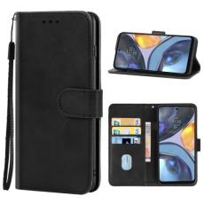  Motorola Moto G22 Fodral L&auml;der Svart - Teknikhallen.se