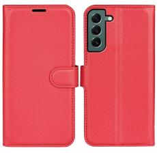  Samsung Galaxy S23 Plus Fodral Litchi L&auml;der R&ouml;d - Teknikhallen.se