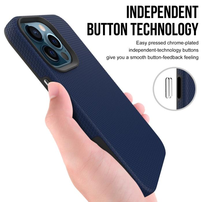 Bild 4,  iPhone 13 Pro Skal Hybrid Triangle Textur Blå - Teknikhallen.se