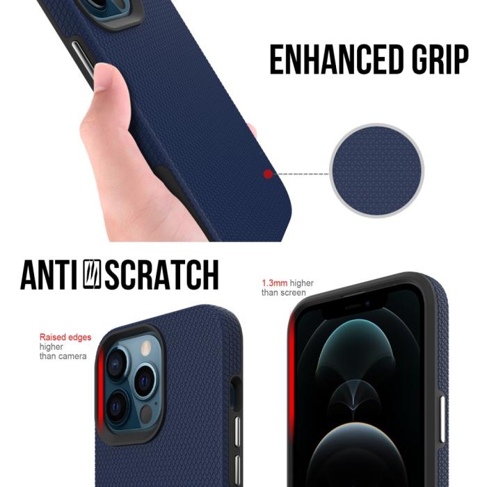 Bild 6,  iPhone 13 Pro Skal Hybrid Triangle Textur Blå - Teknikhallen.se