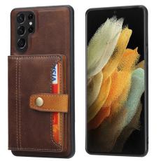  Galaxy S24 Ultra Skal Med Pl&aring;nboksfunktion Brun - Teknikhallen.se