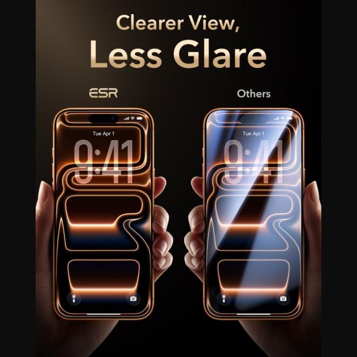 Bild 4, ESR ESR iPhone 18 Pro Max/17 Pro Max Skärmskydd UltraFit Amorite Pro Härdat Glas - Teknikhallen.se
