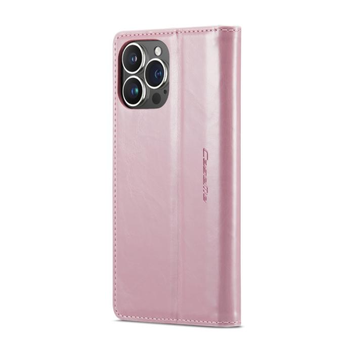 Bild 4, CASEME CASEME iPhone 16 Pro Fodral Oil Wax Flip Rosa - Teknikhallen.se