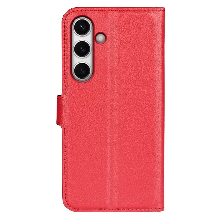 Bild 6,  Samsung Galaxy S24 FE Fodral Litchi Läder Textur Röd - Teknikhallen.se