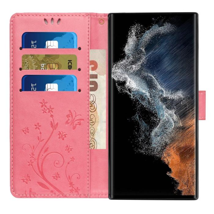 Bild 2,  Samsung Galaxy S23 Ultra Fodral Med Tryck Rosa - Teknikhallen.se
