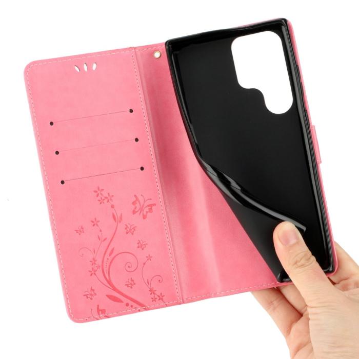 Bild 3,  Samsung Galaxy S23 Ultra Fodral Med Tryck Rosa - Teknikhallen.se