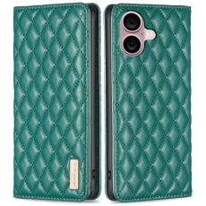 BINFEN BINFEN iPhone 16 Plus Fodral Diamond Flip L&auml;der Gr&ouml;n - Teknikhallen.se