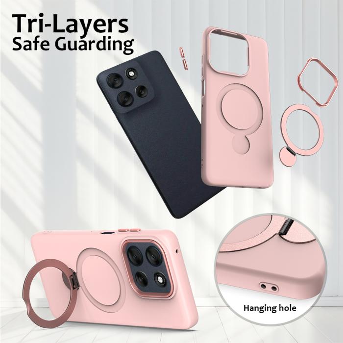 Bild 6,  Motorola Edge 60/60 Fusion Skal MagSafe Kickstand Hybrid Rosa - Teknikhallen.se